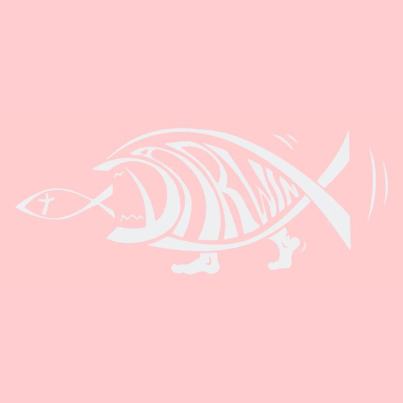 Darwin Fish Eating Jesus Fish Funny Evolution