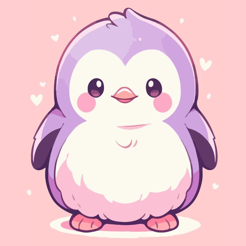 Pingouin Chibi mignon - Conception de dessin animé mignon