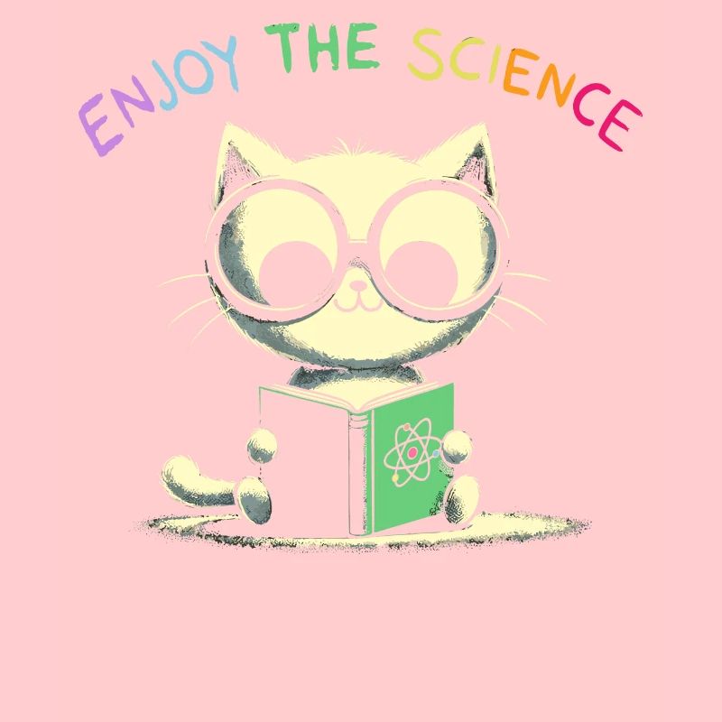 Profitez de la science. Chat d’école mignon.