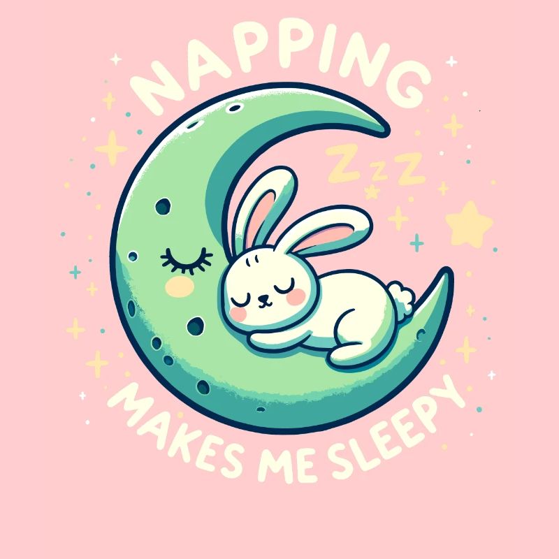 Napping Makes Me Sleepy. Cute Rabbit.
