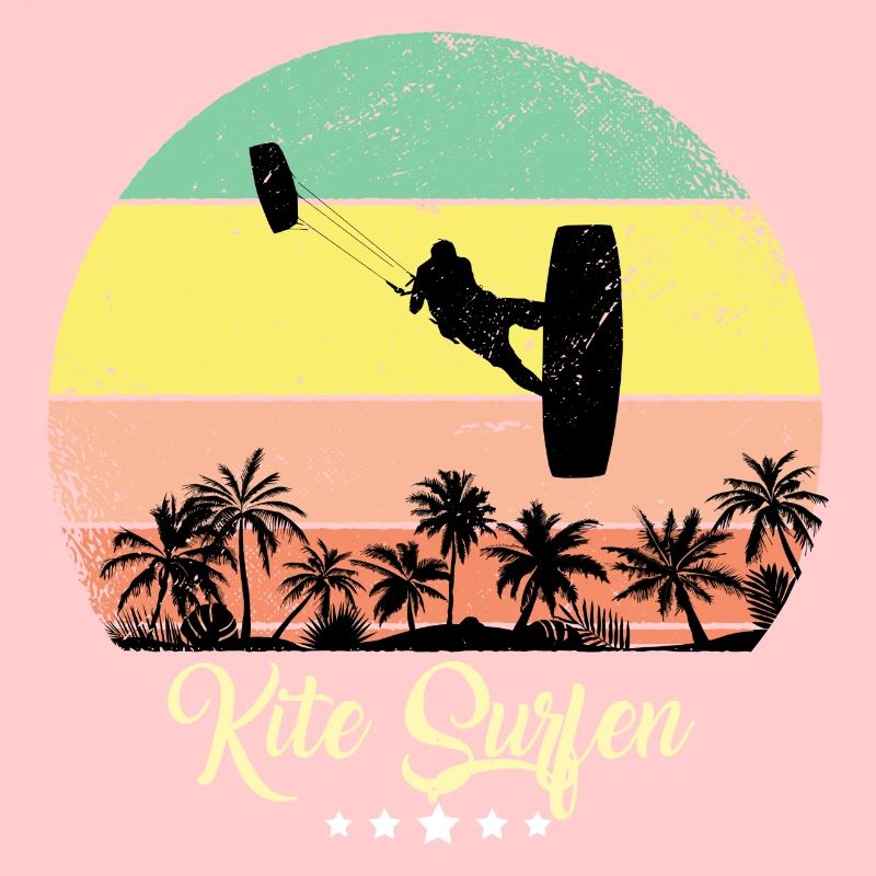 Kite Surf Surfeur Vintage Rétro Coucher de soleil