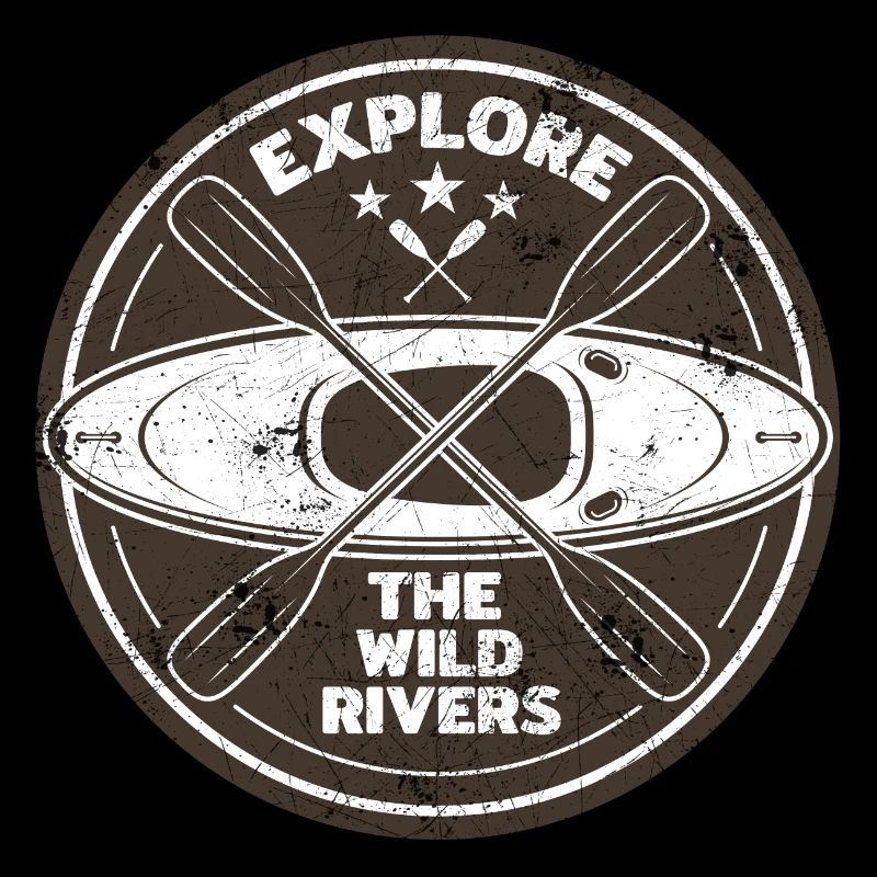 KAYAK PADDLE ROWING WILD CANOE RAFTING RIVER MOTIF