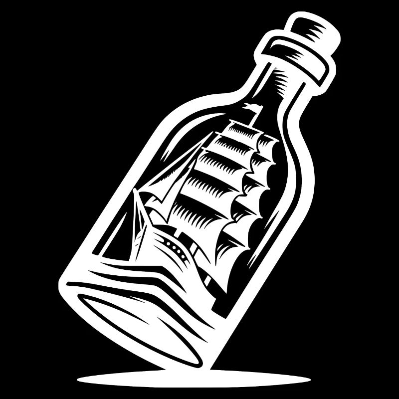 Buddelschiff altes Segelschiff in der Flasche