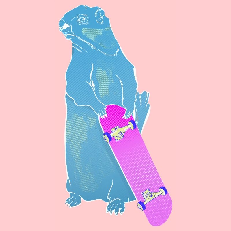 Murmeltier Woodchuck oder Murmeltier Skateboarding