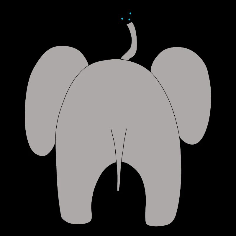 Bébé éléphant - vue de dos