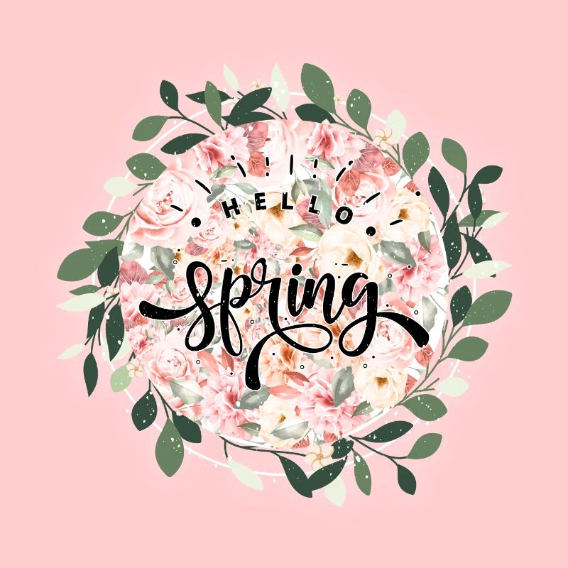 Hello spring flowers pattern