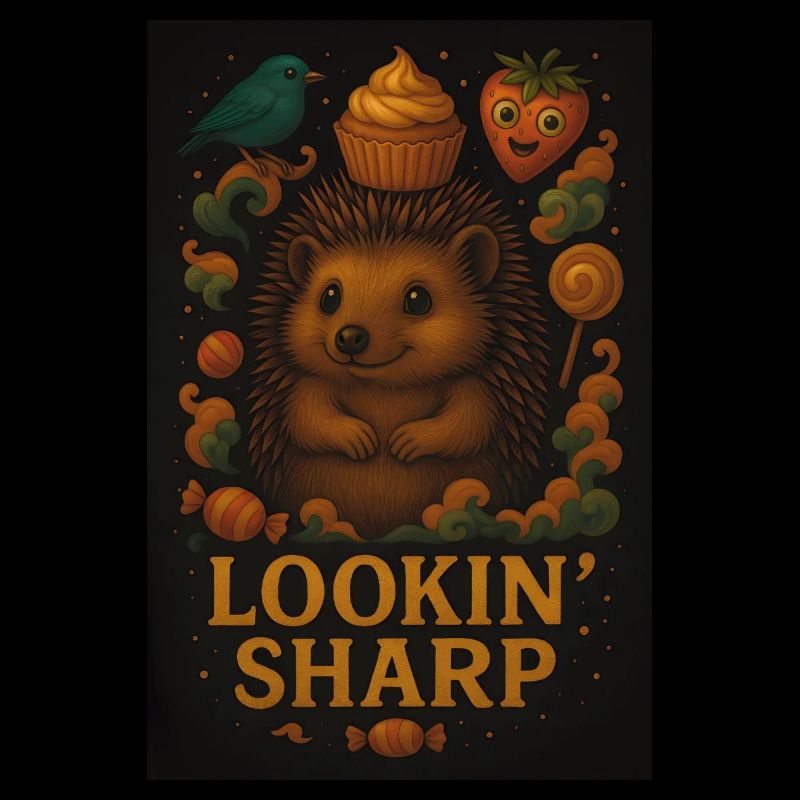 Hérisson avec cupcake - Lookin' Sharp - Design d’animal mignon