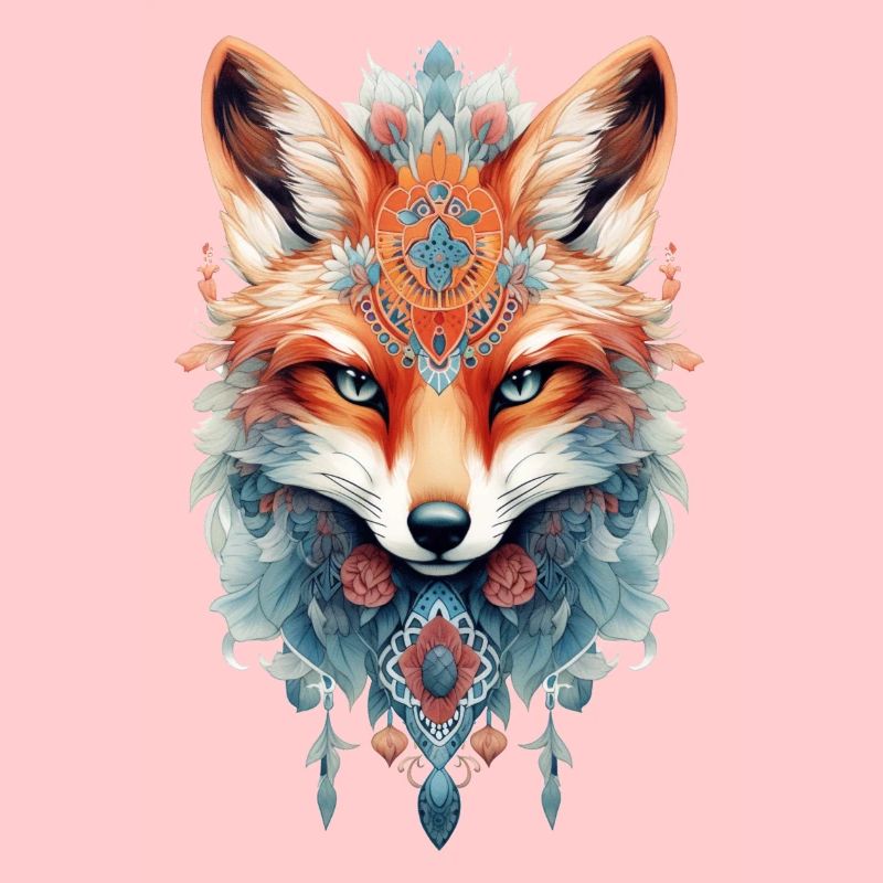 Boho fox colorful