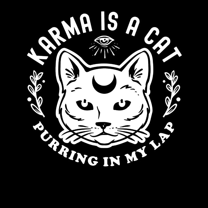 Le karma est un chat qui ronronne sur mes genoux céleste