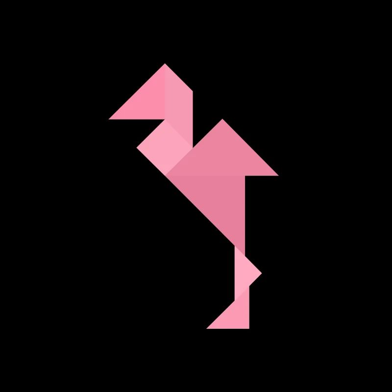 Flamant rose - Tangram