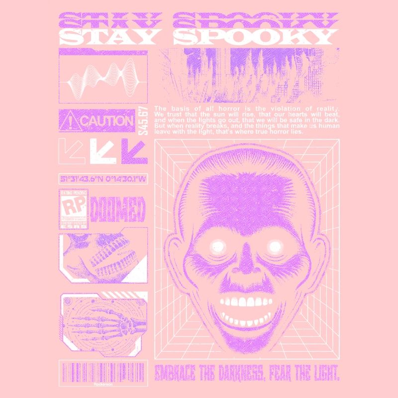 Restez Spooky Ghost Blanc & Lilas Saison d’Halloween