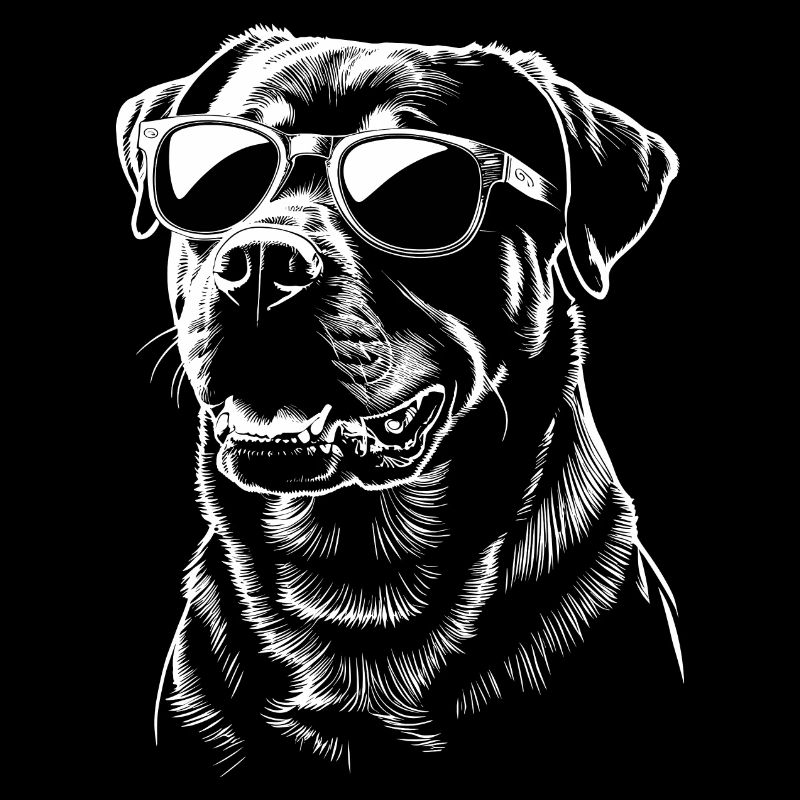 Rottweiler mit Brille