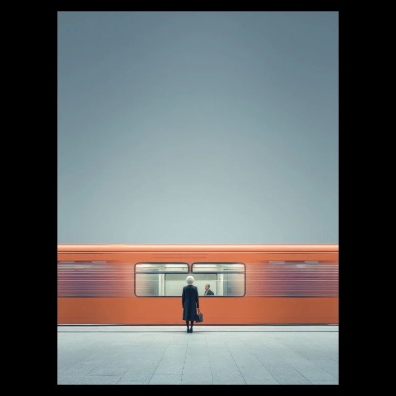 Minimalistischer U-Bahn-Moment