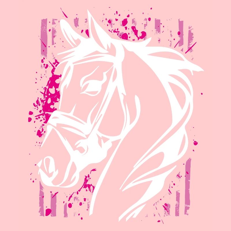 Graffiti Style Horse with Pink Color Splash