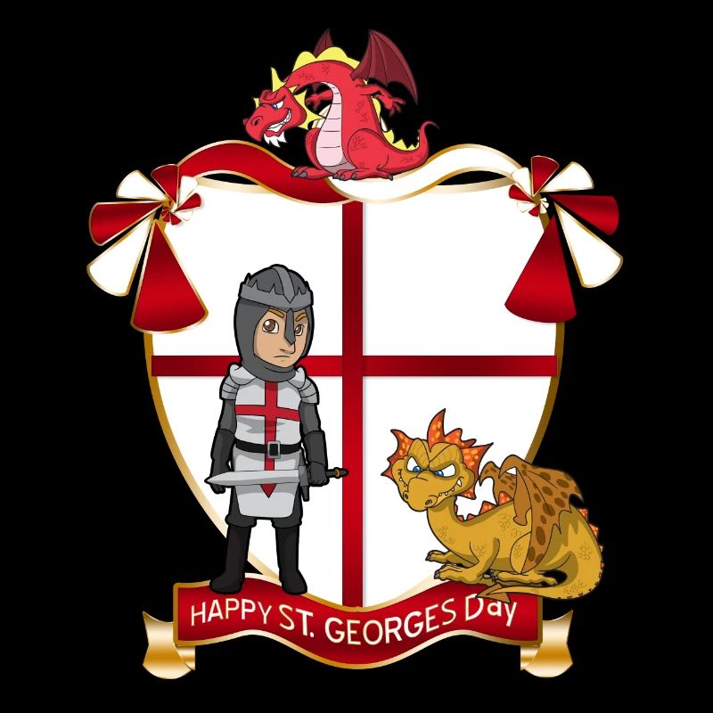 St George Crest: Dragon, Knight & Shield