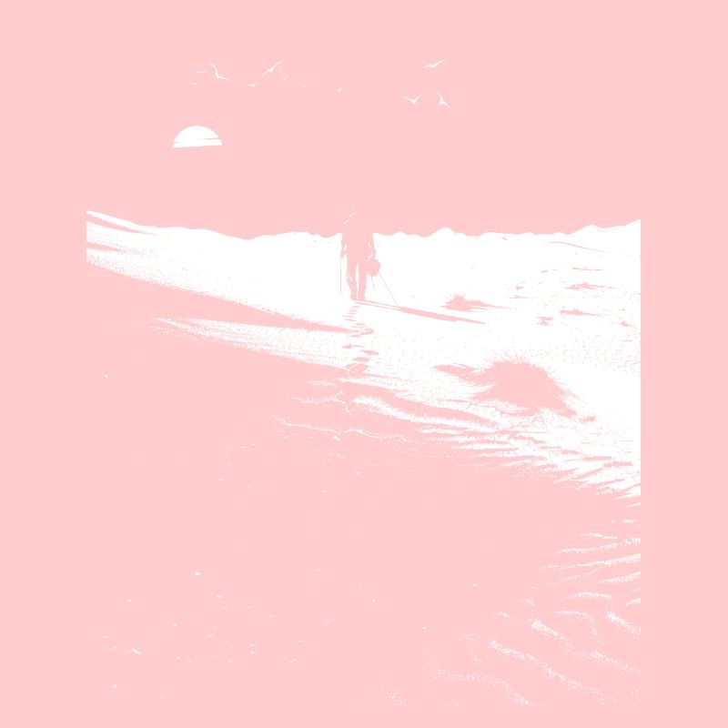 Path through the desert with footprints - Monochrome Art