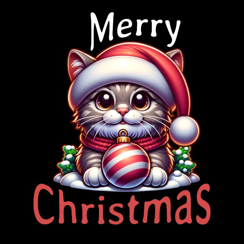 Idée cadeau Joyeux Noël Chat - Chat