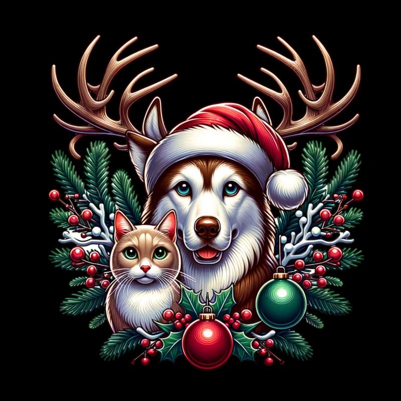 Rentier Geweih Hund Katze