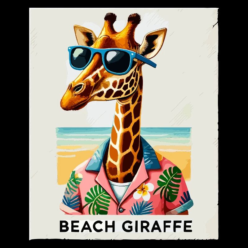 Strand-Giraffe mit Sonnenbrille