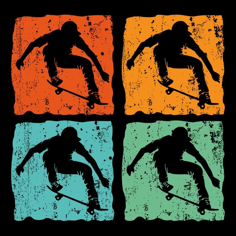 Vintage Retro Skateboard Skateboarding Geschenk