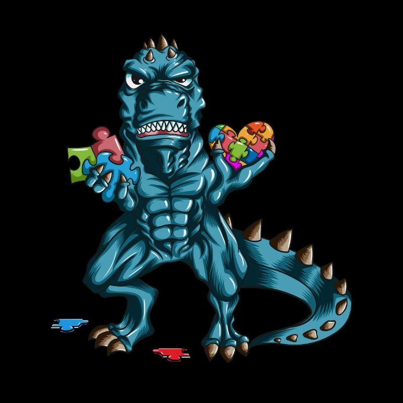 Autisme Sensibilisation Dino T Rex Puzzle