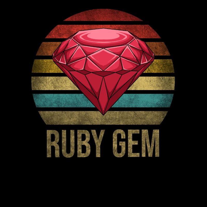 Ruby Gemstone Retro Coucher de soleil