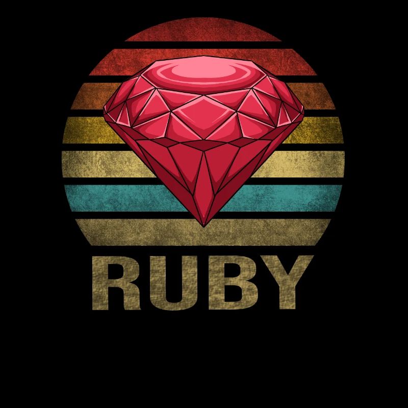 Ruby Gemstone Retro Coucher de soleil