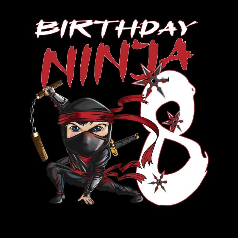 8 Geburtstag Ninja Kampfkunst Kampfsport Ninja