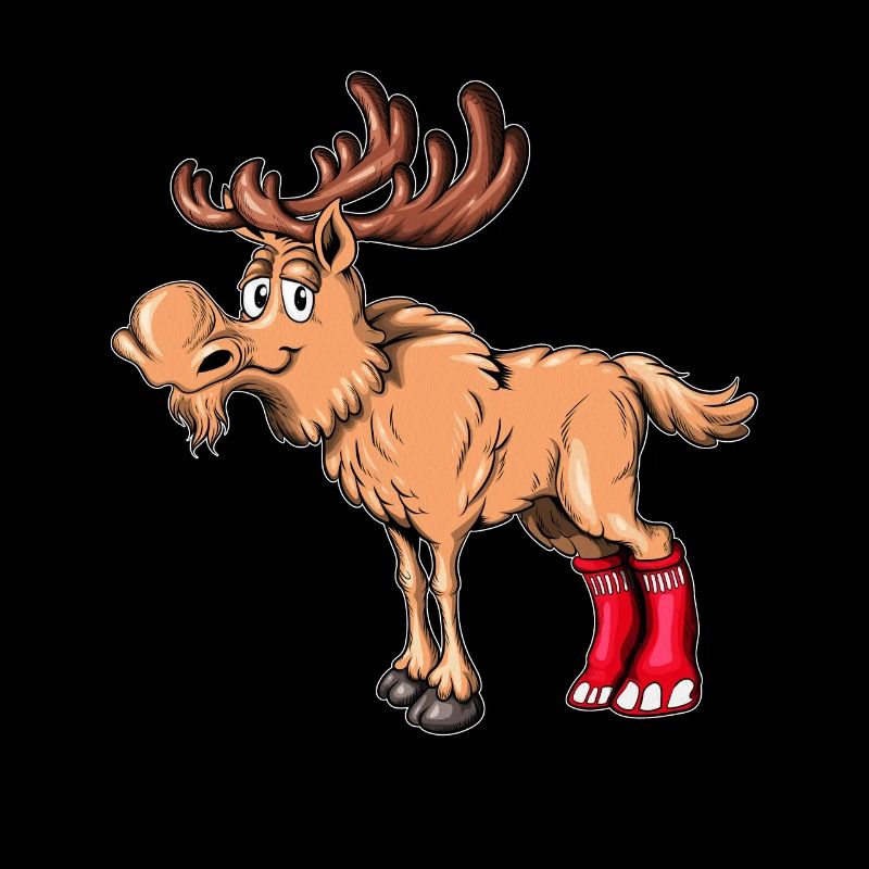 Moose Cow Moose Bull Reindeer with Socks Ankle Socks