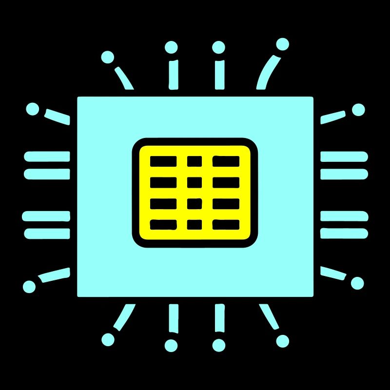 Digital Computer Chip Icon
