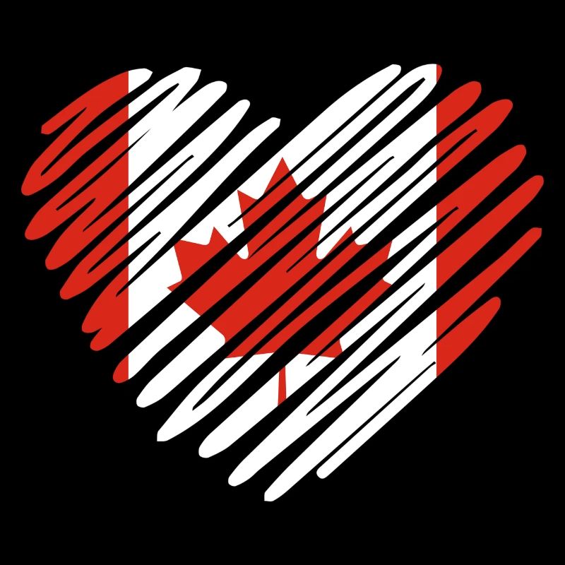 Drapeau du Canada en forme de cœur