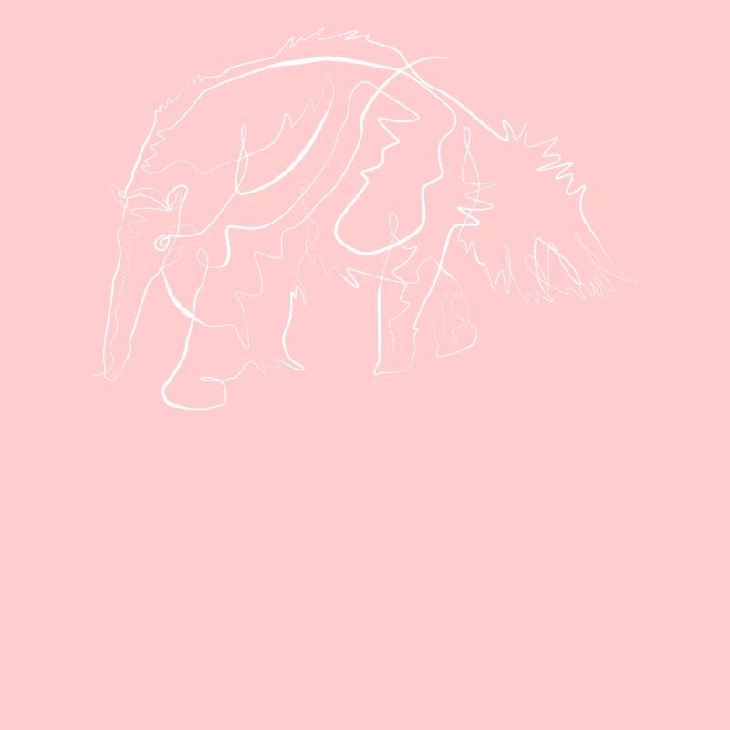 L’animal de l’ours fourmi - one line drawing