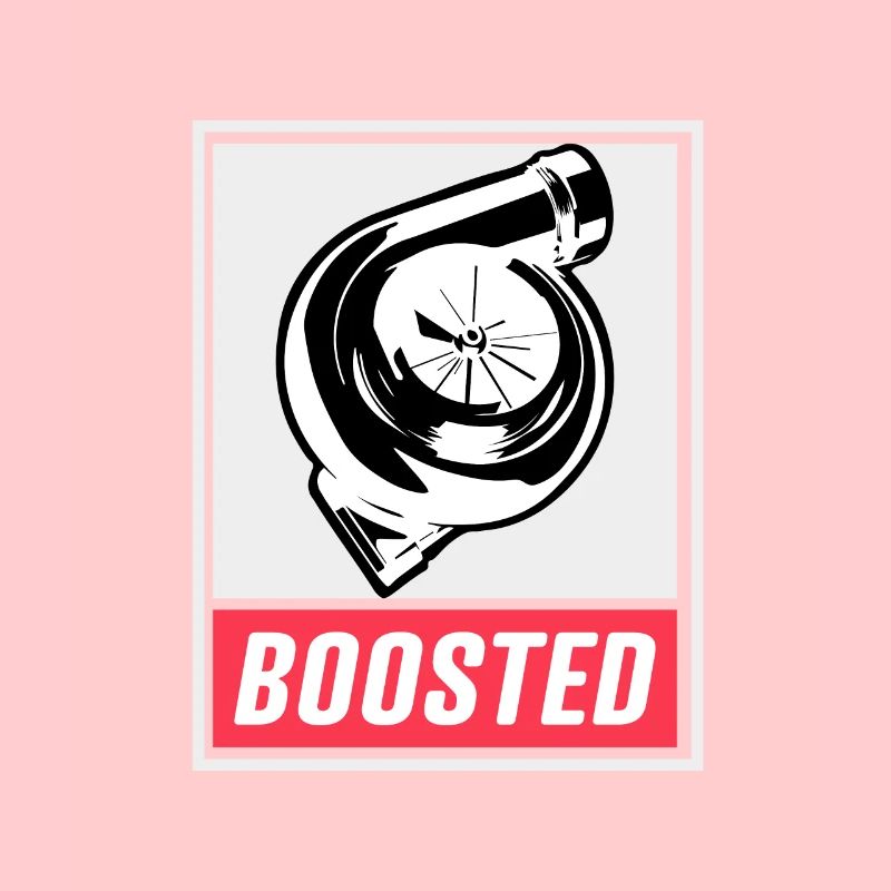 BOOSTED Turbocharger Boost Pressure Turbo Engine Gift