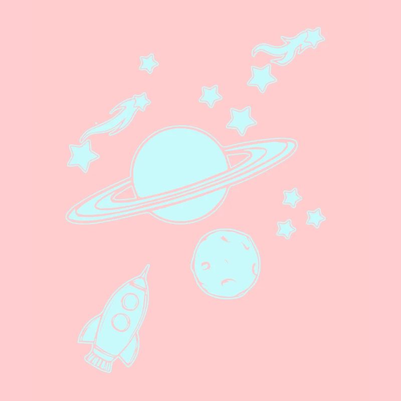 Planets with rockets in space