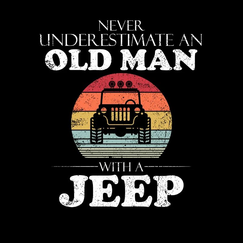 Funny Jeep Old Man avec un Jeep Tee