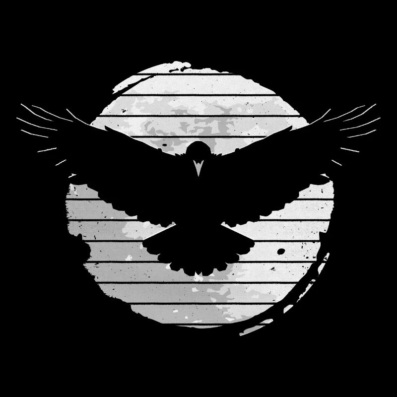 Oiseau corbeau corbeau au clair de lune