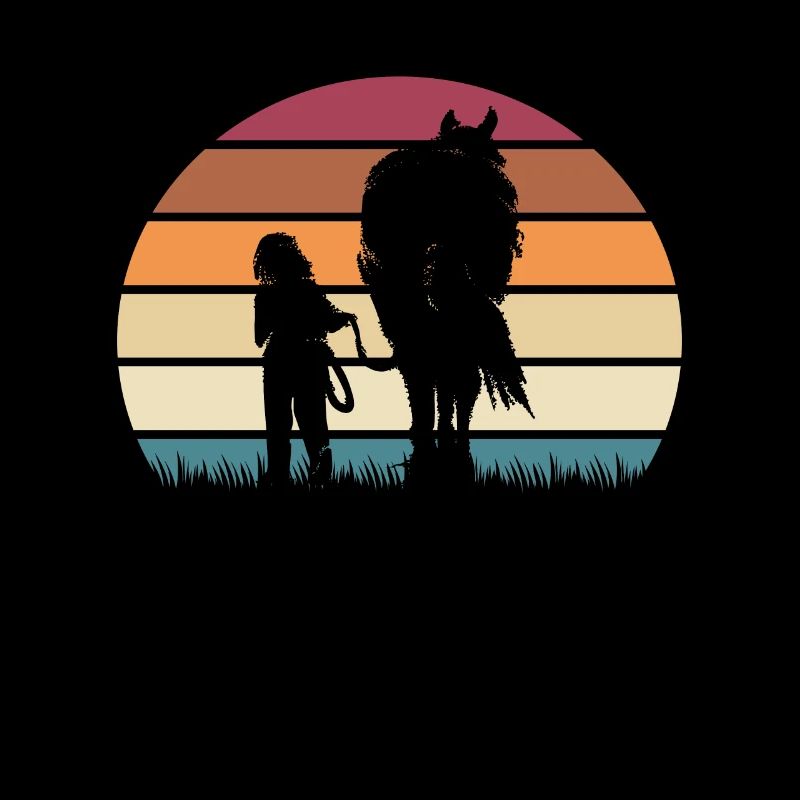 Pferd und Mädchen süßes Pferdeshirt