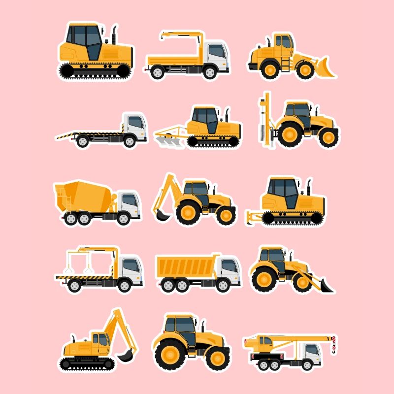 Construction site construction vehicles collection excavator gift