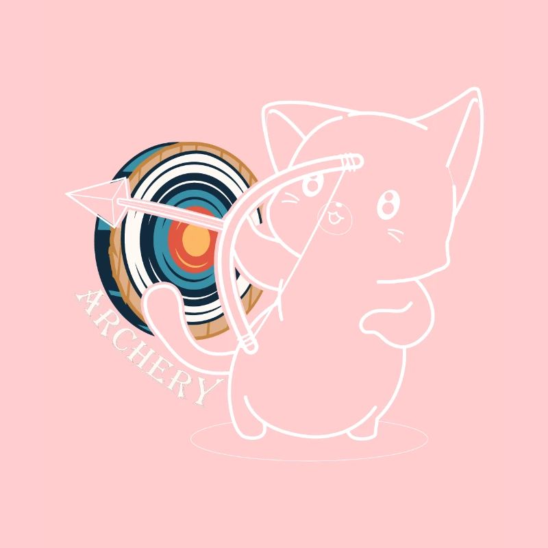 Chat mignon Vise une tranche d’arc et de flèche