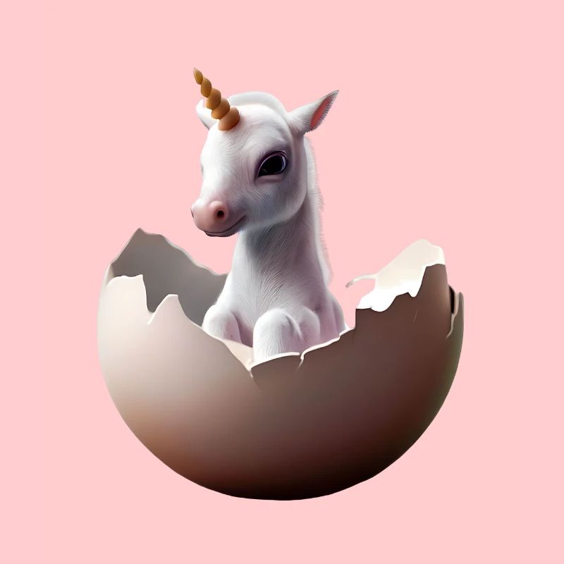 Bébé licorne à couver