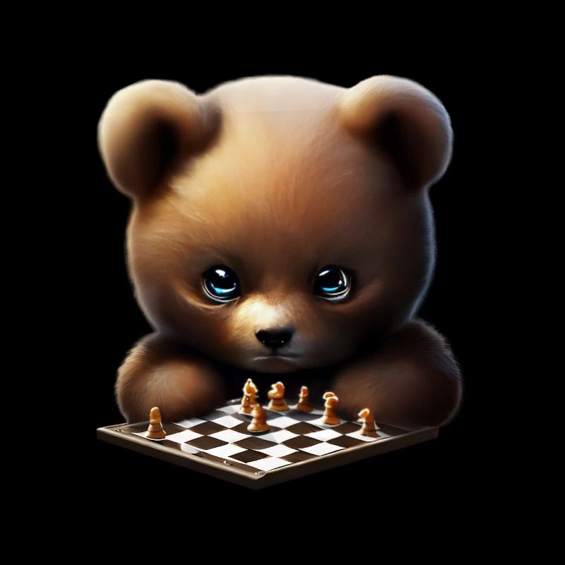Bear playing chess