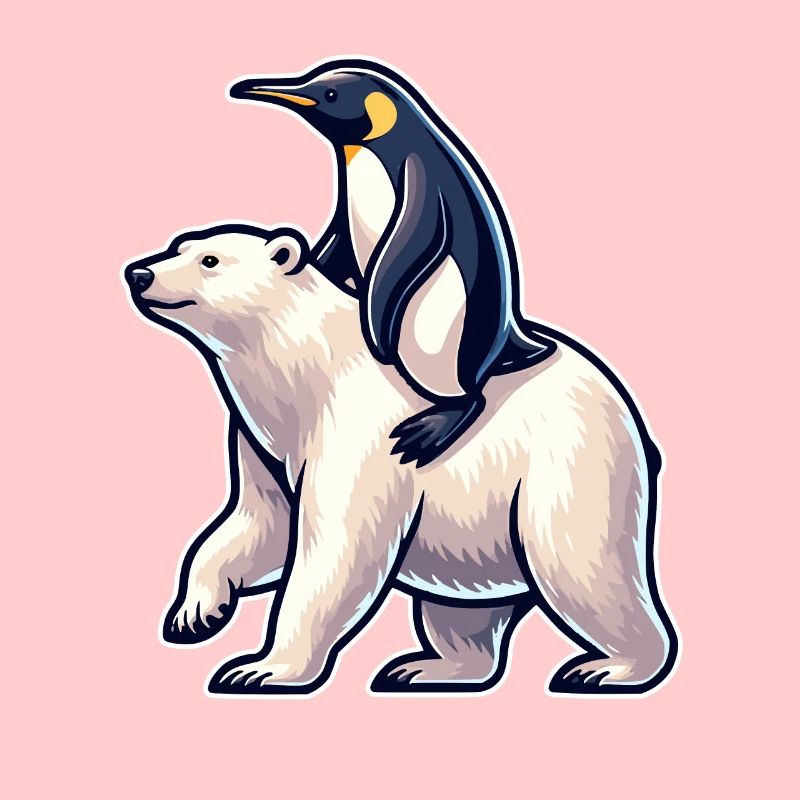 Lustiger Pinguin und Eisbär Geschenk