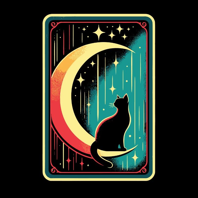 Mond Tarot Katze Chat de lune