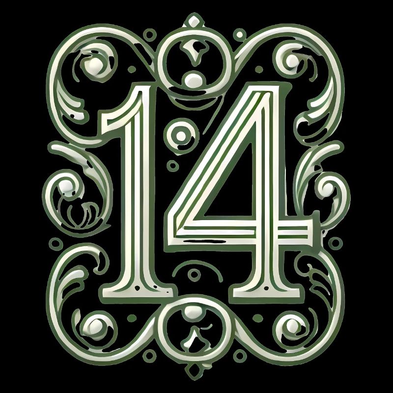 Design élégant orné numéro 14