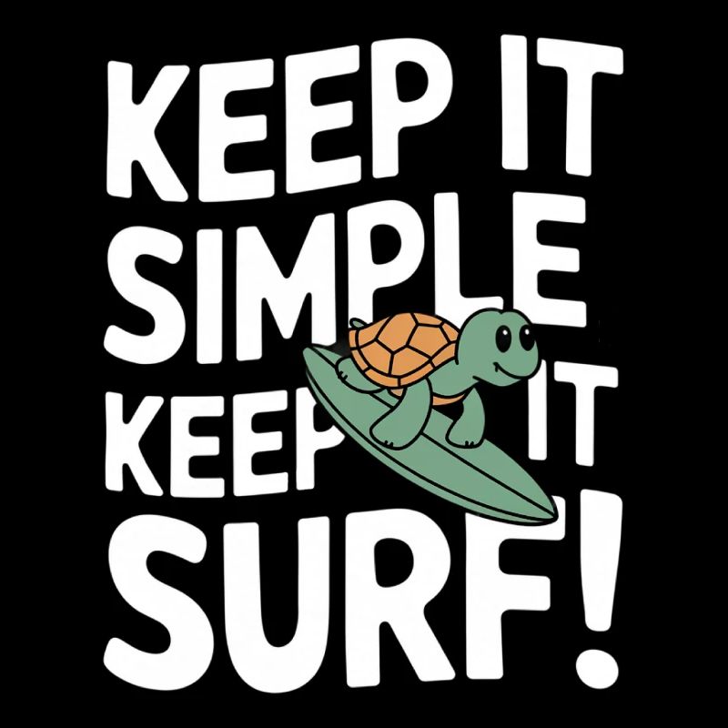 Restez simple Surf | Drôle de tortue de surf
