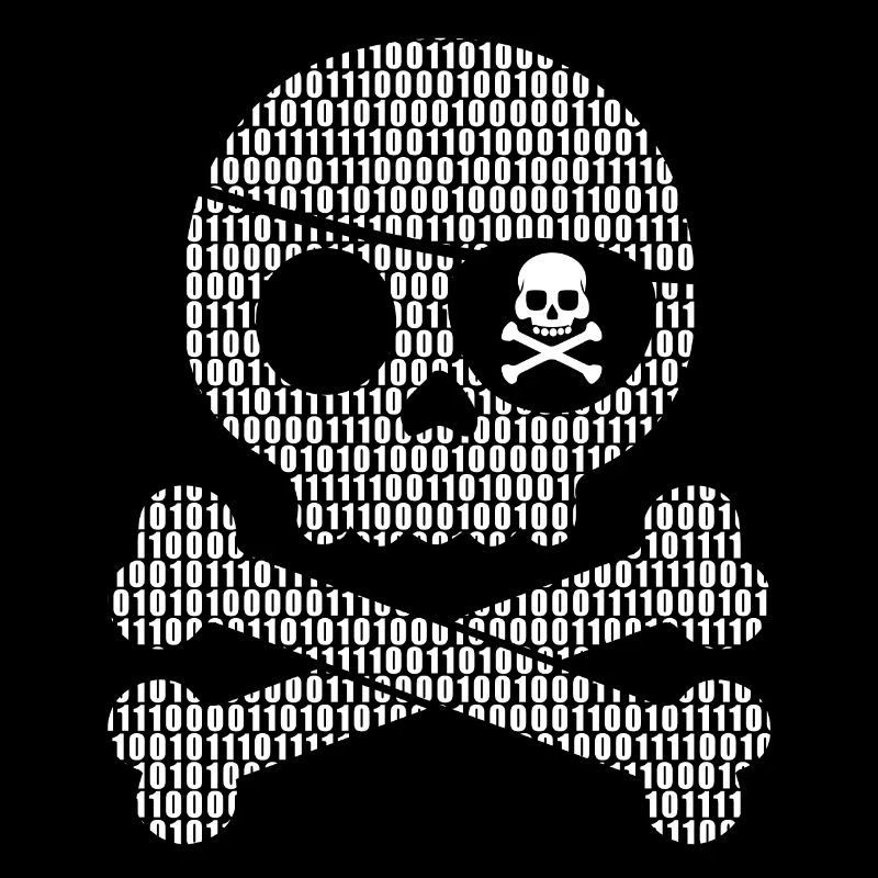 | de code binaire pirate numérique Crâne numérique