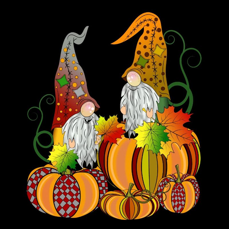 Gnome on pumpkin Gnome dwarfs pumpkin