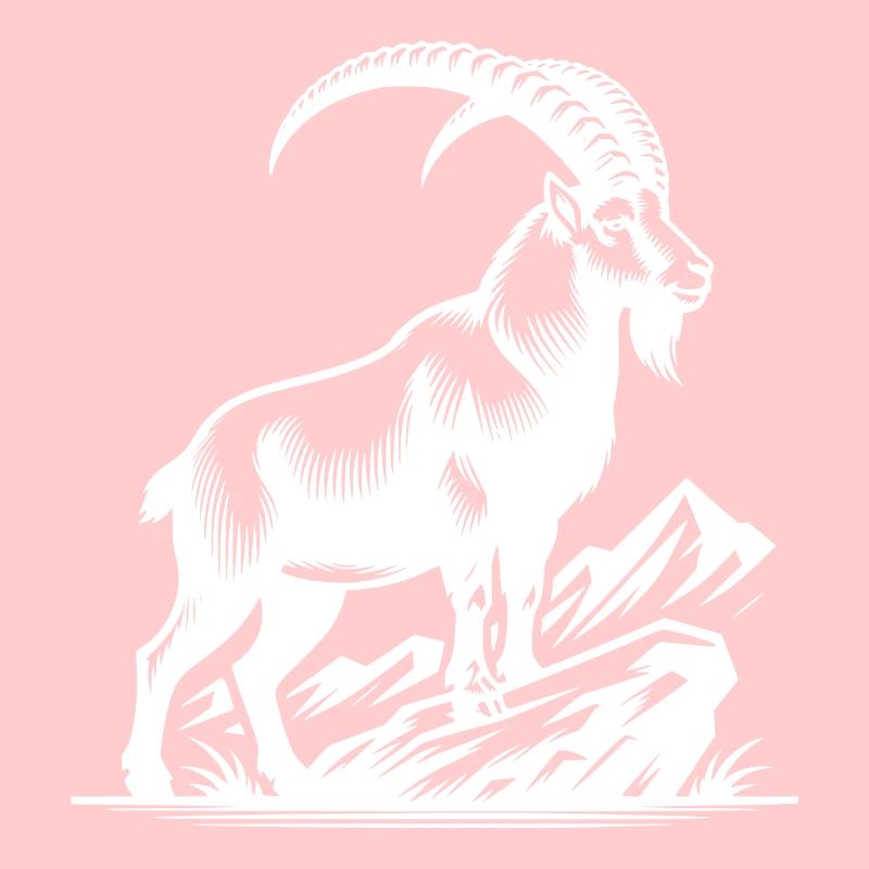 Steinbock mit gewaltigen Hörnern