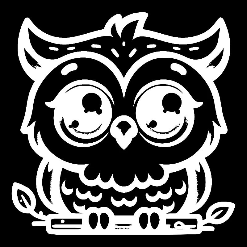 Conception de hibou mignon ludique avec de grands yeux
