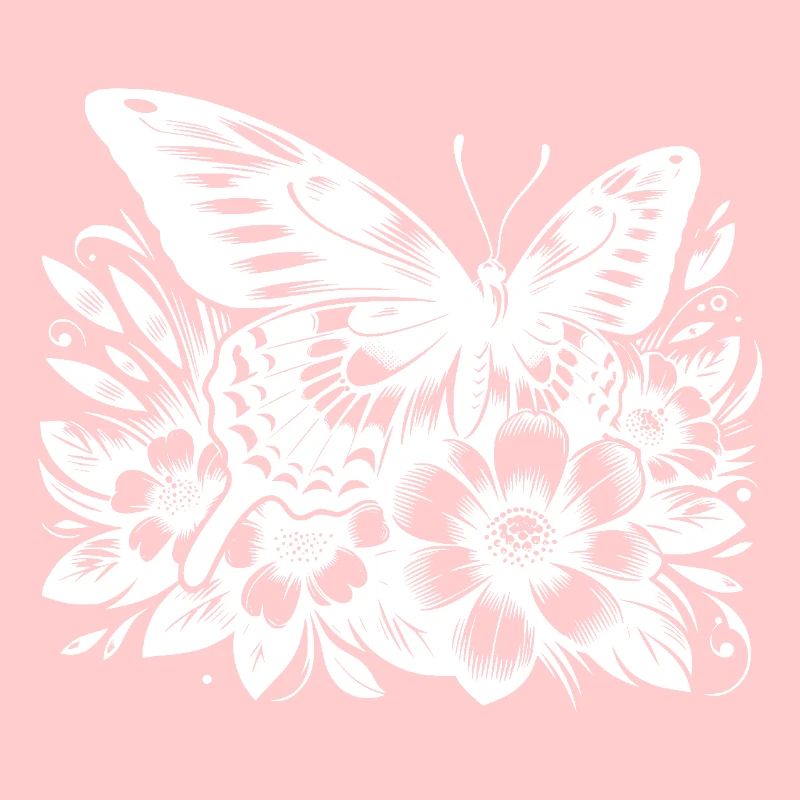 Butterfly with floral flowers elegance